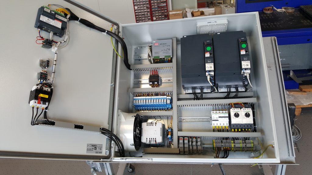 control cabinet for drain tank